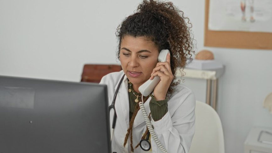 Gros plan sur un combiné téléphonique et un agenda de planning